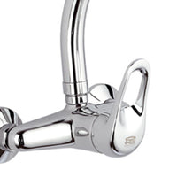 Rubinetto per lavello a muro con leva frontale e bocca alta girevole - serie kiss