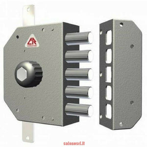 SERRATURA TRIPLICE DI SICUREZZA CON CILINDRO A POMPA CR ART.3200 CON POMOLO