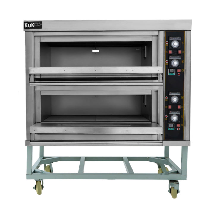 Forno Commerciale per Cucinare Pizza e Altri Cibi a 2 Piani Superficie in Pietra