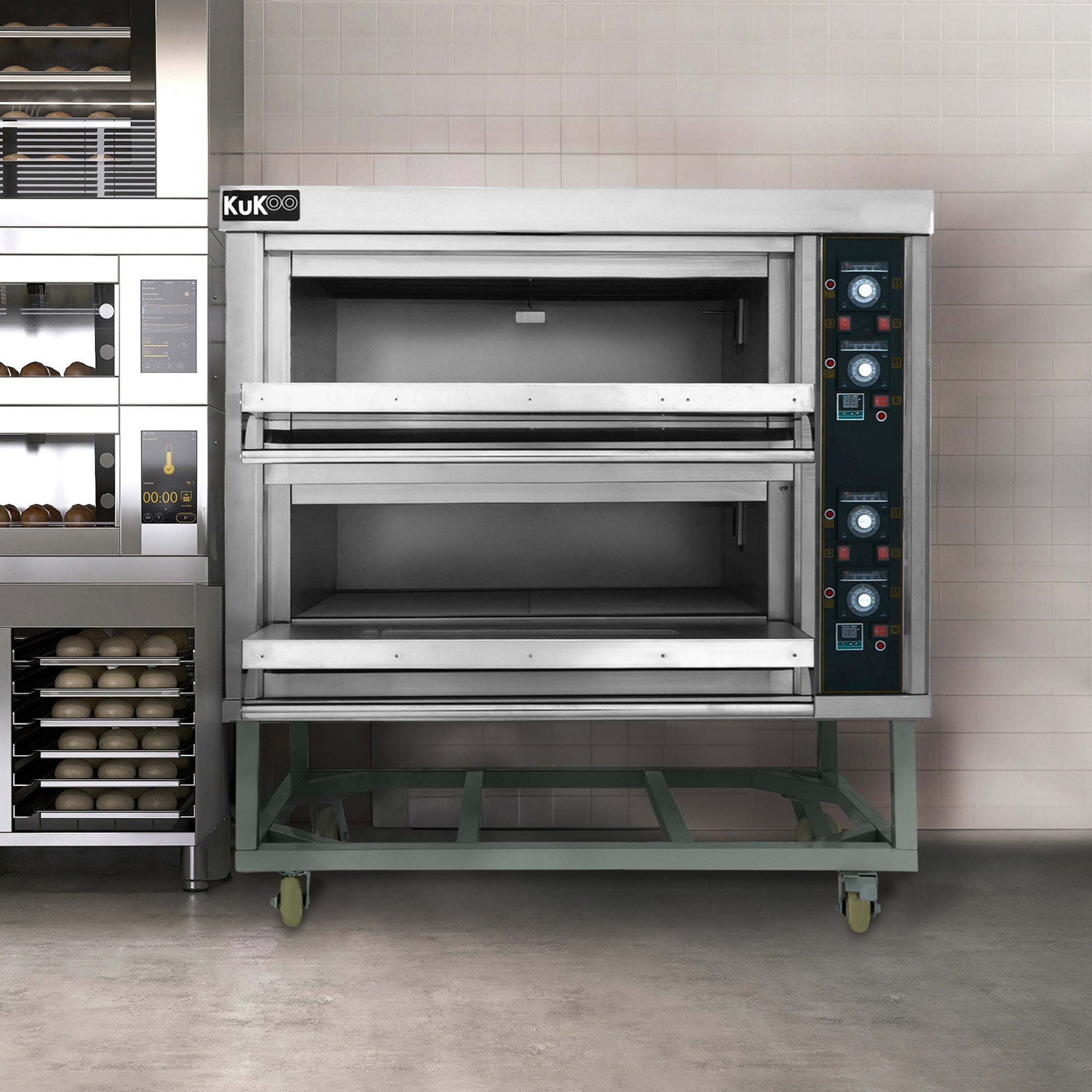 Forno Commerciale per Cucinare Pizza e Altri Cibi a 2 Piani Superficie in Pietra