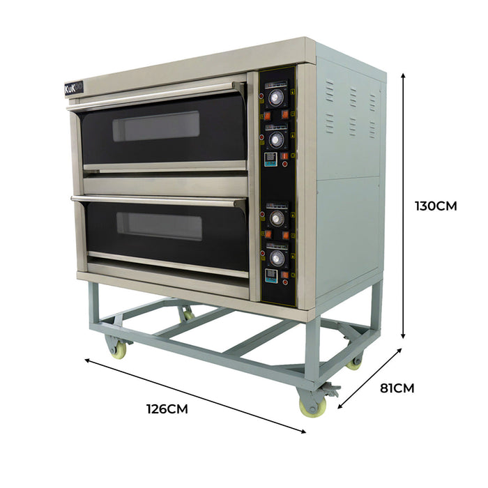 Forno Commerciale per Cucinare Pizza e Altri Cibi a 2 Piani Superficie in Pietra