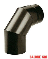 GOMITO 90°PER STUFA D.13 PORCELLANATO PESANTE NERO OPACO MM.1,2