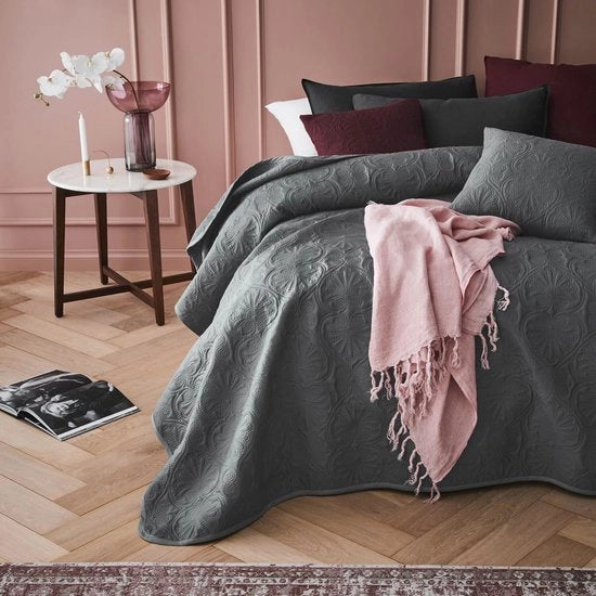 Sprea Donkergriese 240 x 260 cm per letto e divano – Asciugamano multifunzionale per la casa