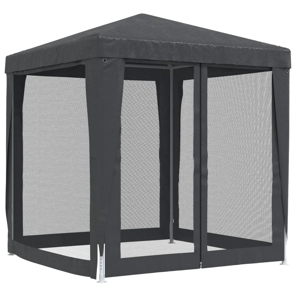 Tenda per Feste con 4 Pareti in Rete-Tenda da campeggio Antracite 2x2 m in HDPE