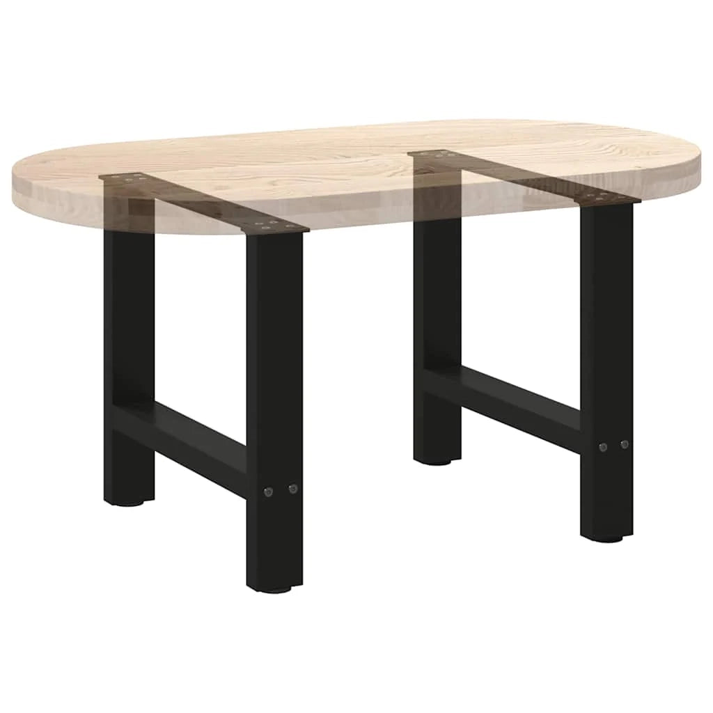 Set di 2 gambe quadrate per tavolino da caffè 50 x 43 cm design moderno pratiche con piedini livellatori acciaio nero 02_0057520