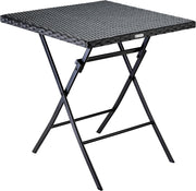 Tavolo Pieghevole in Polyrattan 65x65cm Salvaspazio Max Carico 60kg Giardino Esterno Terrazza Balcone Campeggio