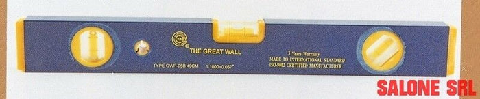 LIVELLA A 3 BOLLE MOD.GWP-95B IN LEGA LEGGERA ANTIURTO CM.60 BOLLE A BOTTE