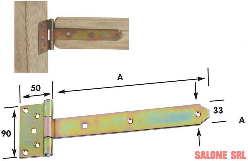 CERNIERA BANDELLA PZ.10 PER LEGNO MM.200 ACCIAIO TROPICALIZZATO