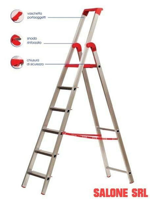 SCALA ALLUMINIO A LIBRETTO FACAL 8 GRADINI USO PROFESSIONALE EN131