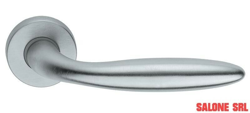 MANIGLIA CON ROSETTA CROMO SATINATO IN LEGA NEW SOFT PORTA INTERNA