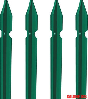 PALO PALETTO ACCIAIO PLASTIFICATO PER RECINZIONE A T 3x3x100 CM - 10 PZ.