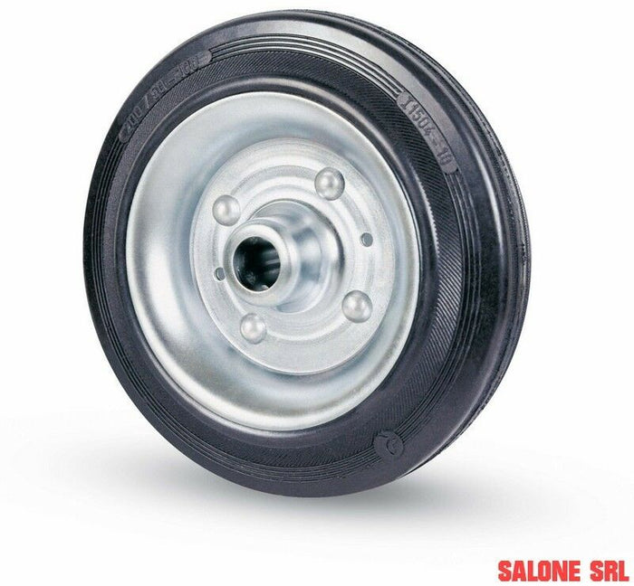 RUOTA INDUSTRIALE D.150X40 IN GOMMA CON CUSCINETTO A RULLI