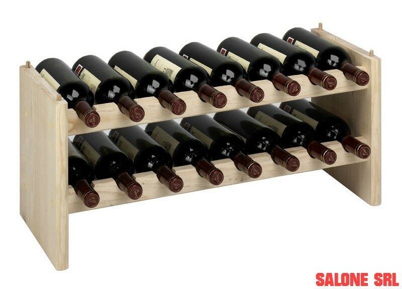 PORTABOTTIGLIE MODULARE A 16 POSTI CM.68,8X27X30H CANTINETTA MODULARE