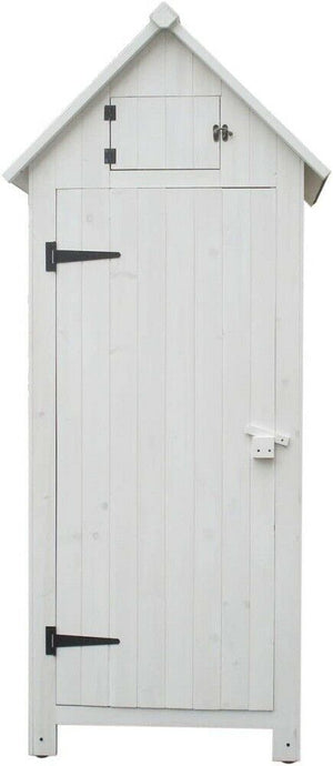 Armadio FORESTA casetta da giardino in legno di abete colore bianco 0,77x0,55x1,79H con 3 ripiani