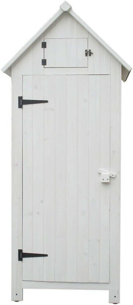 Armadio FORESTA casetta da giardino in legno di abete colore bianco 0,77x0,55x1,79H con 3 ripiani