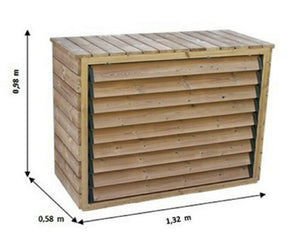 Copri climatizzatore FORESTA , in legno termo trattato con veneziane mobili, dimensioni 132x58x98H