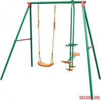 ALTALENA ACCIAIO 2 TIRI  PER BAMBINI 3 - 10 ANNI CON SEDUTA SEMPLICE