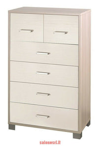 KIT MOBILE CASSETTIERA 6 POSTI H112 L70 P41 Cm STRUTTURA OLMO FRONTALE BIANCO SARMOG 772k