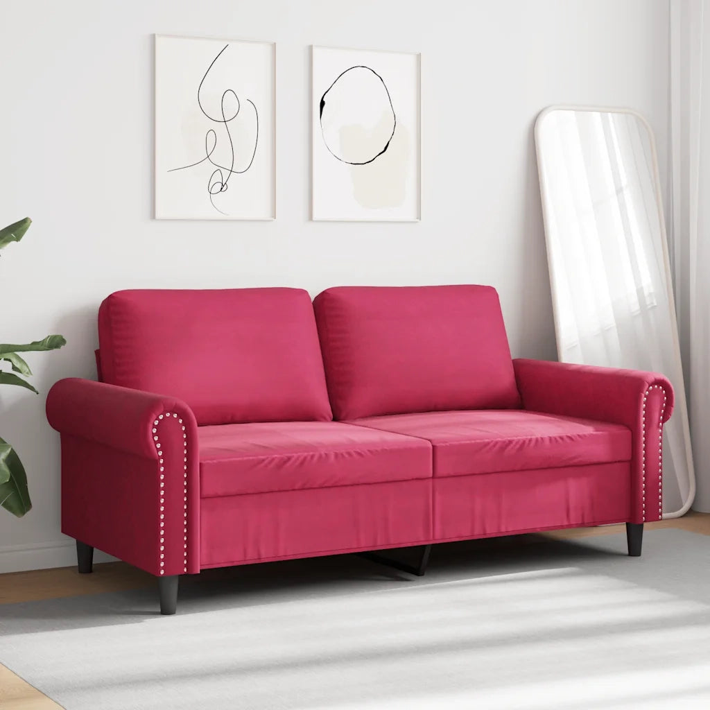 Divano a 2 Posti Rosso Vino 140 cm in Vellutocod mxl 86738