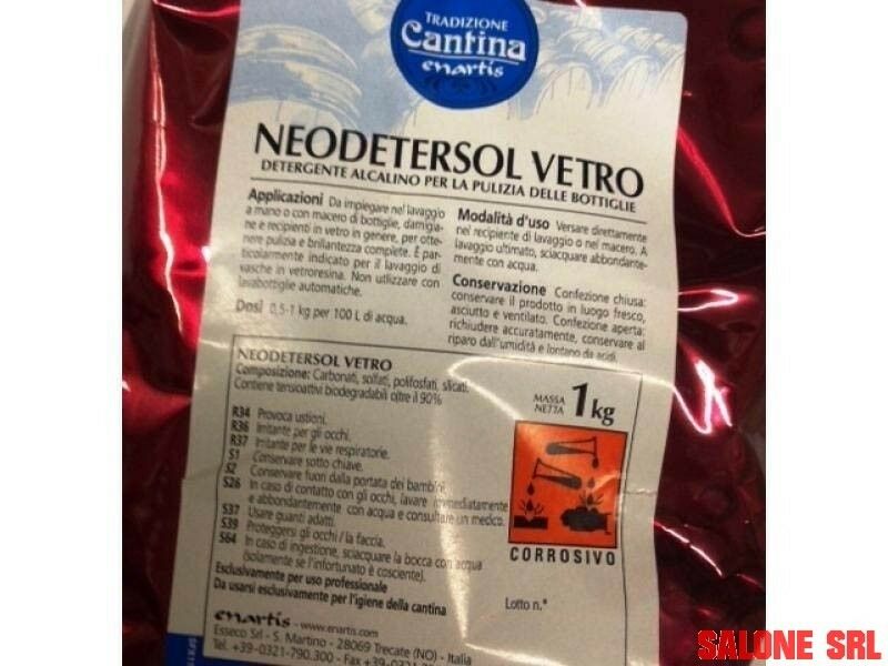 NEODETERSOL VETRO KG.1 DETERGENTE PER PULIZIA BOTTIGLIE BOTTI DAMIGIANE