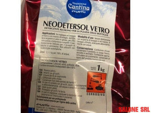 NEODETERSOL VETRO KG.1 DETERGENTE PER PULIZIA BOTTIGLIE BOTTI DAMIGIANE