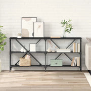 Tavolo consolle Rovere Nero 160 x 30 x 75 cm Legno multistrato 881904