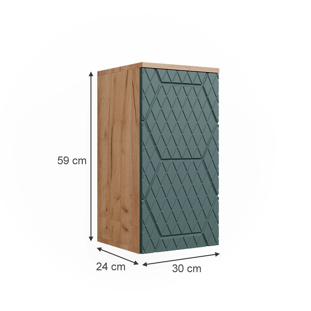 Vicco Mobile bagno Quercia verde/oro 30 x 59 cm 2 scomparti, bagno