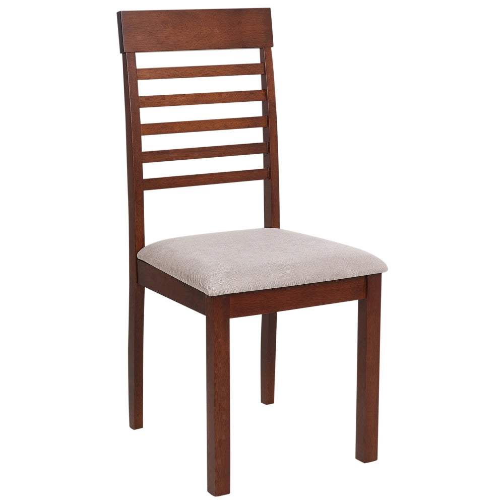Set di 2 sedie da pranzo imbottite in legno scuro tortora stile tradizionale