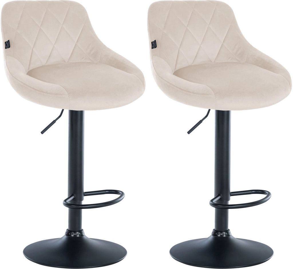 2er Set Barhocker Lazio Samt schwarz