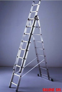 SCALA COMBINATA HAILO IN ALLUMINIO A 3 ELEMENTI 11 GRADINI 283/684 CM.