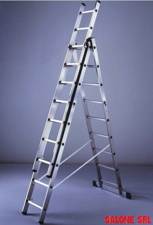 SCALA COMBINATA HAILO IN ALLUMINIO A 3 ELEMENTI 11 GRADINI 283/684 CM.