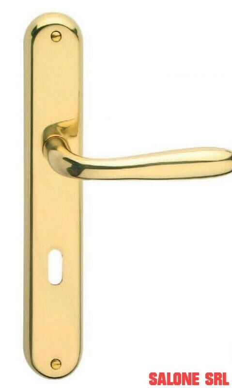MANIGLIA CON PLACCA OTTONE SERIE CHIARA FB