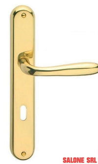 MANIGLIA CON PLACCA OTTONE SERIE CHIARA FB