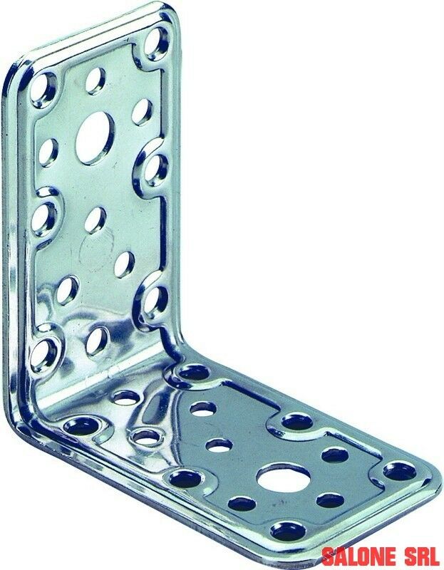 PIASTRA INOX GIUNZIONE ANGOLARE ART.771IN MM.50X80X80 CONF.5 PEZZI