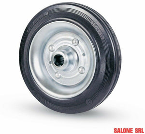 RUOTA INDUSTRIALE D.80X25 IN GOMMA CON CUSCINETTO A RULLI