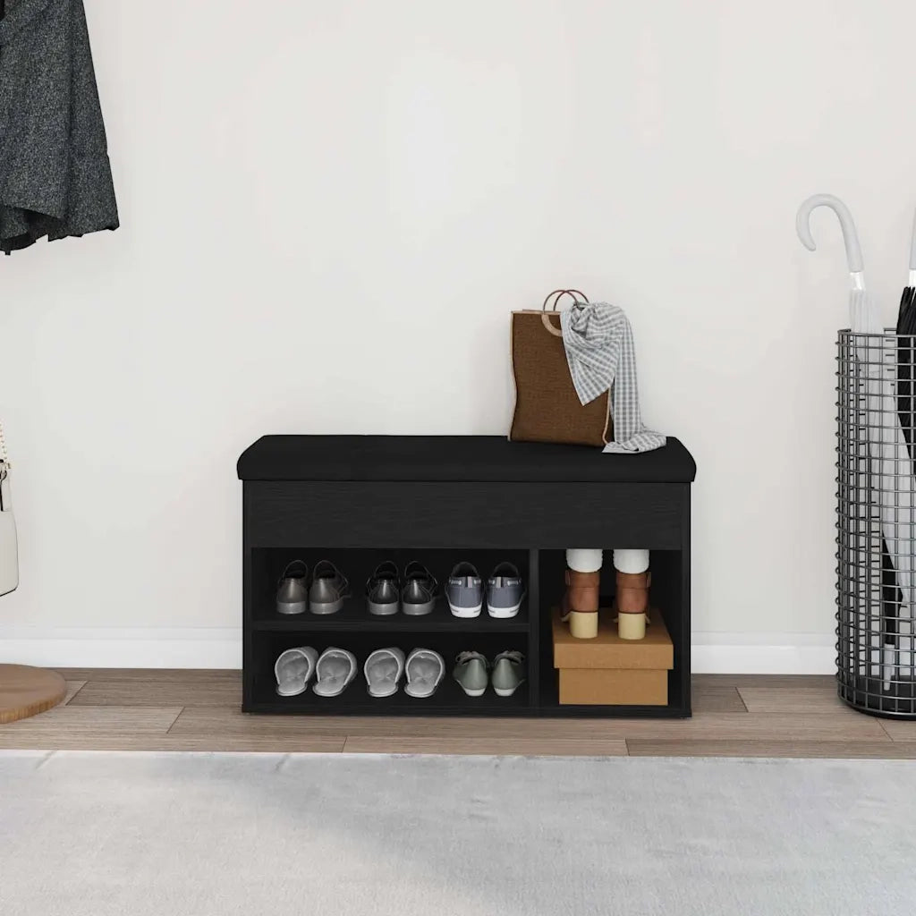 Panca per scarpe Nero 80 x 30 x 45 cm Legno ingegnerizzato 862989