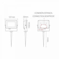 FARO PROIETTORE CORTEN A LED 10W LUCE VERDE CON PICCHETTO SKY/SPIKE BENEITO