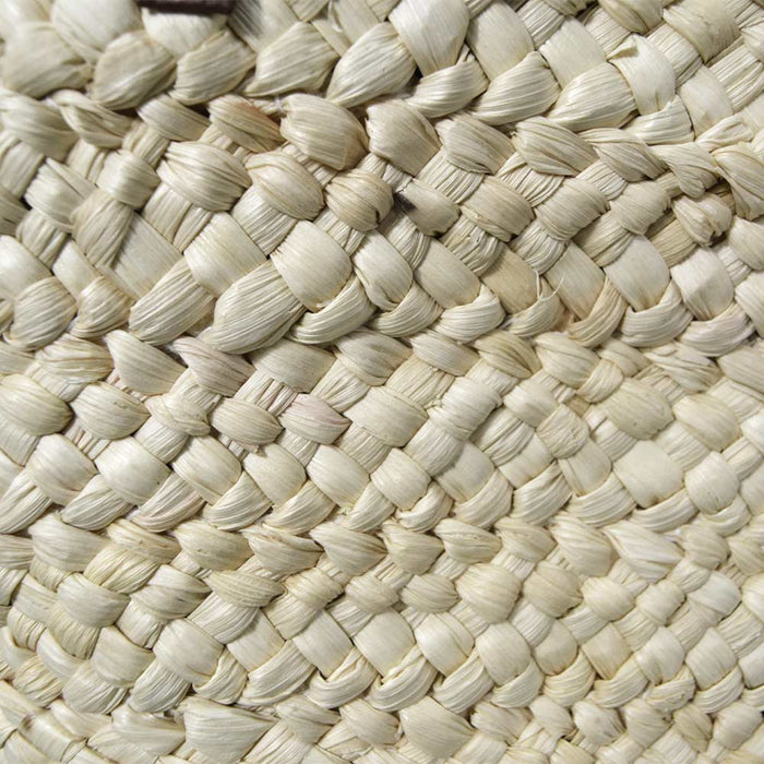 Borsa mare Erba Sun in paglia naturale intrecciata con manici in cuoio marrone