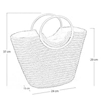 Borsa mare donna Paviera naturale in paglia intrecciata con manici tondi rattan
