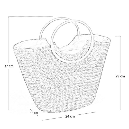 Borsa mare donna Paviera naturale in paglia intrecciata con manici tondi rattan