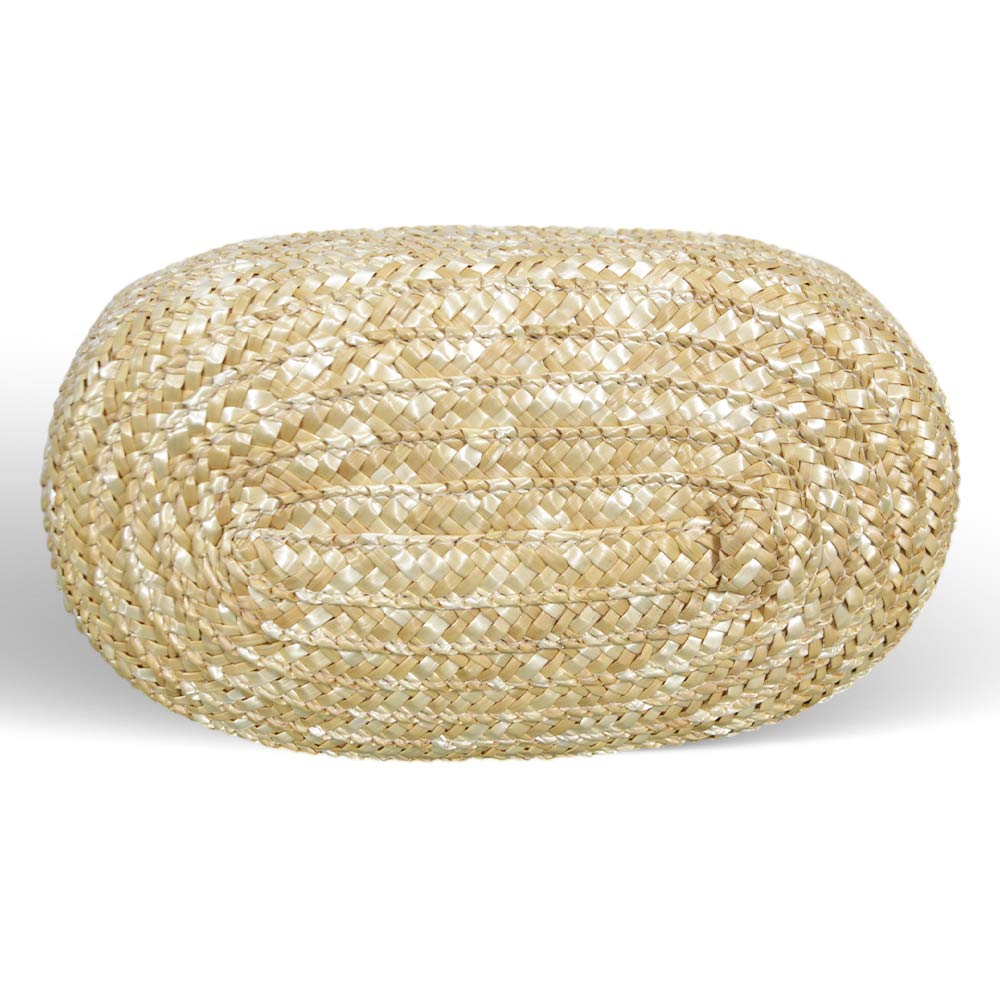 Borsa mare donna Paviera naturale in paglia intrecciata con manici tondi rattan