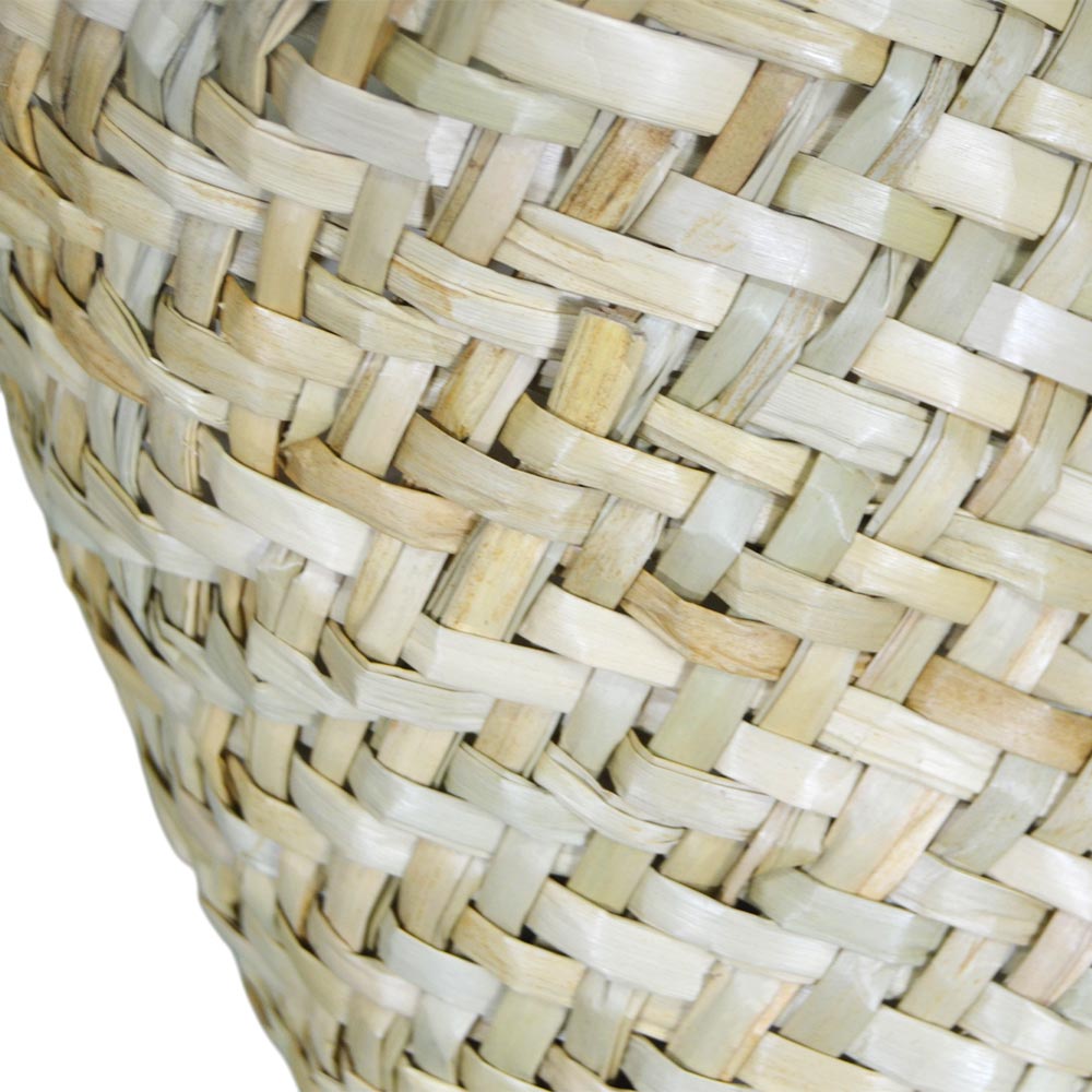 Borsa mare Erba Spring paglia intrecciata con manici in cuoio 29x14x28 cm grande