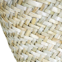 Borsa mare Erba Spring paglia intrecciata con manici in cuoio 25x14x23 cm media