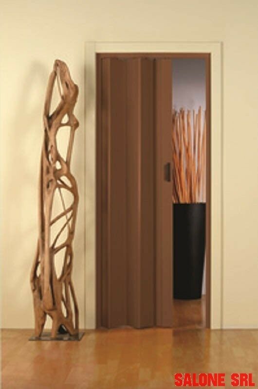PORTA A SOFFIETTO PVC STABILIZZATO C/MANIGLIA CM 83X214 NOCE