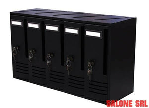 CASSETTA POSTALE MOD.CUBO 5 POSTI ALLUMINIO 520X175X300 TRIMEC CONDOMINIO