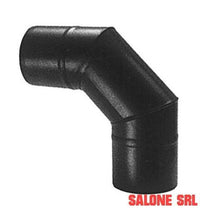 GOMITO 90Â°PER STUFA PELLET D.8 PORCELLANATO PESANTE NERO OPACO MM.1,2 CON GUARNIZIONE