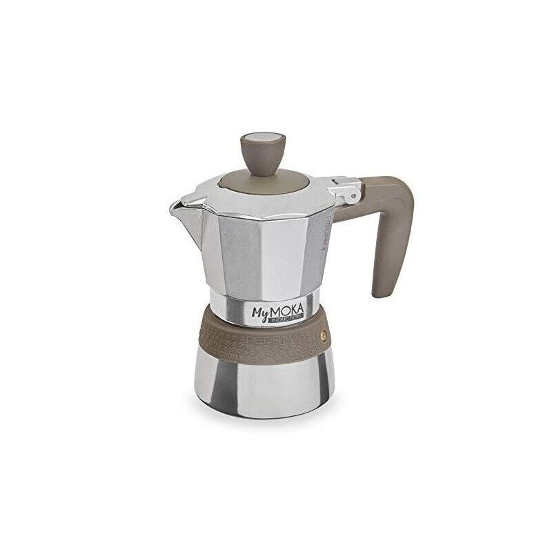 PEDRINI MY MOKA CAFFETTIERA 3 TAZZE INDUZIONE ACCIAIO INOX SILICONE BLU NOTTE