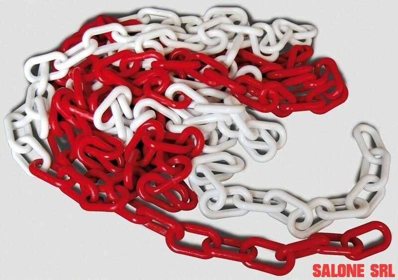 CATENA PLASTICA Segnaletica BIANCO ROSSA MT.25 MAGLIA D.8