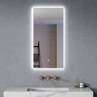 Specchio Led 90x45 Cm Retroilluminato Luce Calda/Fredda Accensione Touch| Edge