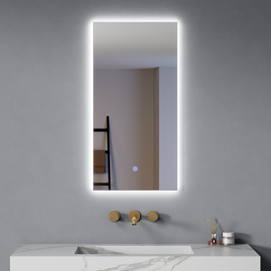 Specchio Led 90x45 Cm Retroilluminato Luce Calda/Fredda Accensione Touch| Edge